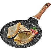 LECOOKING Nonstick Crepe Pan, 8.5 Inch Griddle Pan, Fry Pans for Cooking Eggs, Omelettes, and More - Non-Stick Marble Coating Skillet Induction Compatible