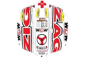 Wow Sports Zig Zag Towable Inflatable Tube for Boating - 1 to 2 Person Towable - Steerable Tubes for Boating