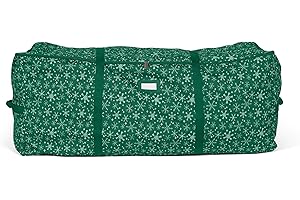 Covermates Keepsakes Christmas Tree Cinch Bag – Durable Polyester Tree Storage with Reinforced Handles & Built-in Cinch Straps – Trees, Lights & Holiday Décor, Green Snowflake