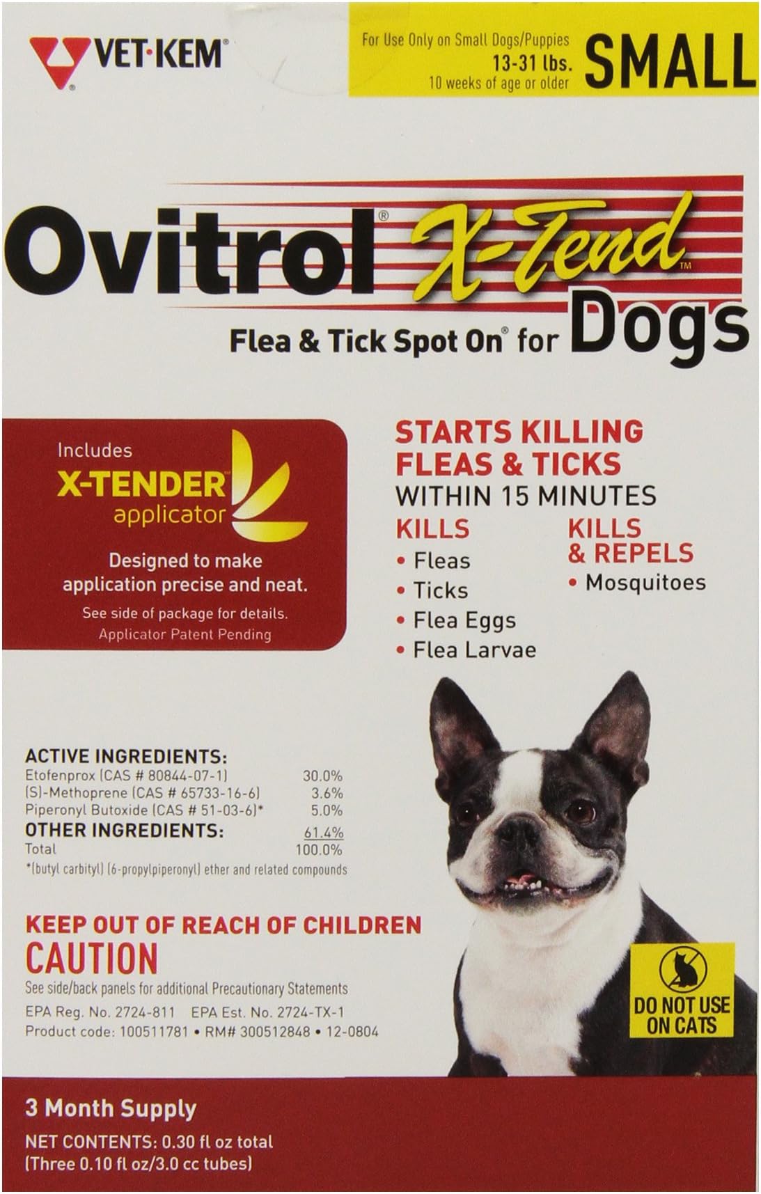 Vet-KEM Ovitrol 3-Pack X-Tend Pest Control Spot on for Dog
