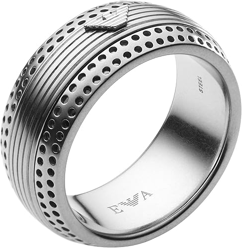 Amazon エンポリオアルマーニegsステンレススチールロゴ文メンズリングサイズ11 リング 通販