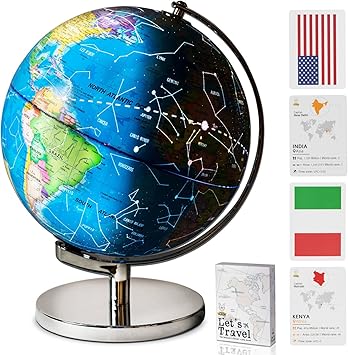 Amazon.com: Globo mundial con luz de 9 pulgadas para niños ...