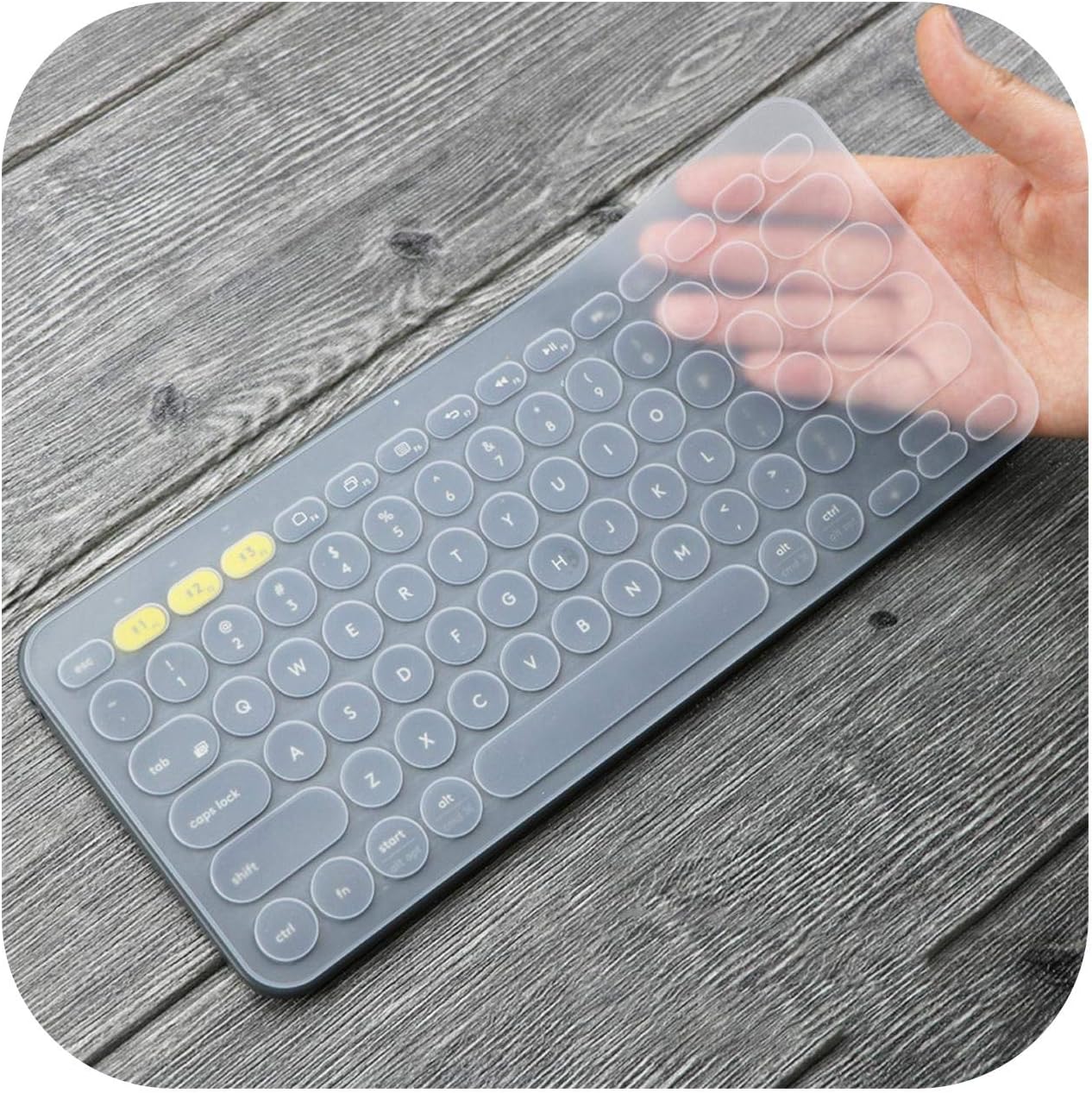 Keyboard Protector Ultra Thin Silicone Laptop Keyboard Cover Skin Protector for Logitech K380 Keyboard -Clear-