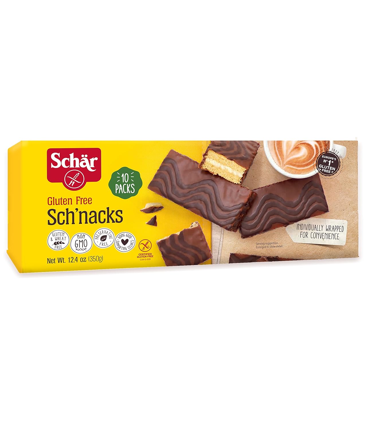 Schar Gluten Free Schnacks Chocolate Covered Snack Cakes, 3 Count