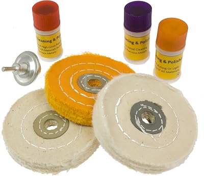 Toolzone 7pc Cleaning And Polishing Set Wheels And Compounds