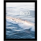 Fisnish 8x10 Picture Frame, for Tabletop Display, Horizontal or Vertical Wall Mounting, Black