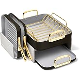 Caraway Non-Stick Ceramic-Coated Squareware Set | Non-Toxic Square Pans Set, Perfect for Griddling, Toasting, Searing, Roasting, &amp; More, Black