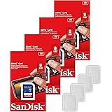 Lot of 4 SanDisk 8GB SD SDHC Class 4 Flash Memory Camera Card SDSDB-008G-B35 Pack + ( 4 Jewel Cases )