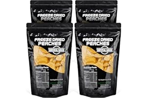 Survival Grocery Freeze Dried Peaches – All-Natural, No Added Sugar or Preservatives, Rich in Vitamin C & Fiber, Long Shelf Life, Healthy Snack for Yogurt, Smoothies, Baking & On-the-Go (24 oz./4 Bags)