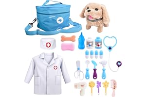 CASRRA Doctor Kit for Toddlers 3-5 Doctors Play Set Toddler Girl Toys 3 4 5 Year Old Girl Birthday Gift Dog Puppy Vet Kit Kids Veterinarian Playset