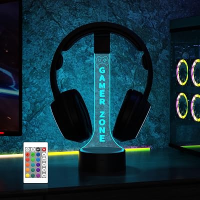 YuanDian RGB Light Up Headphone Stand 16 Colors LED Headset Holder for Gamers