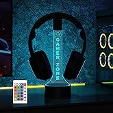 YuanDian Light up Headphone Stand for Desk, Gaming Headset Holder RGB with 16 Color Lights for Game Room Decor, Cool Gamer Gifts for Men Boyfriend (Gamer Zone)