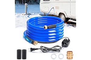 HIRALIY 50FT Heated Water Hose for RV, with Temperature Sensor, Save Energy, Water Line Freeze Protection, 5/8" ID, for Garden, RV Accessories, Livestock, Mountain Cabin