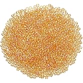 uxcell 2000 Pcs Glass Seed Beads Bulk, 2mm Mini Glass Bugle Beads for DIY Earrings, Necklaces, Bracelets, Jewelry Making, Gold