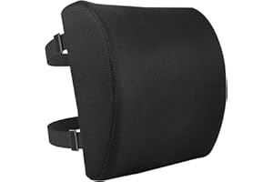 �鶹�� Basics Comfortable Back Support Cushion for Office Chairs, Memory Foam, Black
