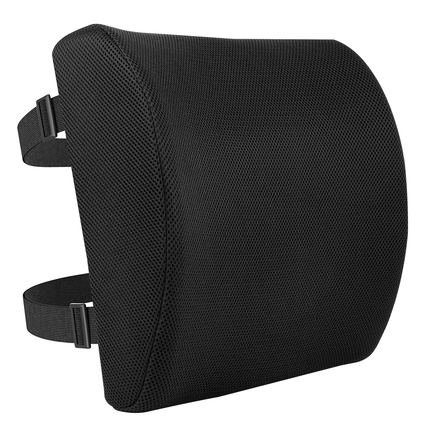 Photo 1 of Amazon Basics Rectangular Comfortable Back Support Cushion for Office Chairs, Memory Foam, Black