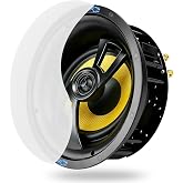TANVSO SkyStage 8 Inch Ceiling Speaker, 800W Peak Single in Ceiling Speaker, 2-Way Angled Speaker with Paintable Magnetic Grille, Silk Dome Tweeter &amp; Glass Fiber Woofer for Home Theater