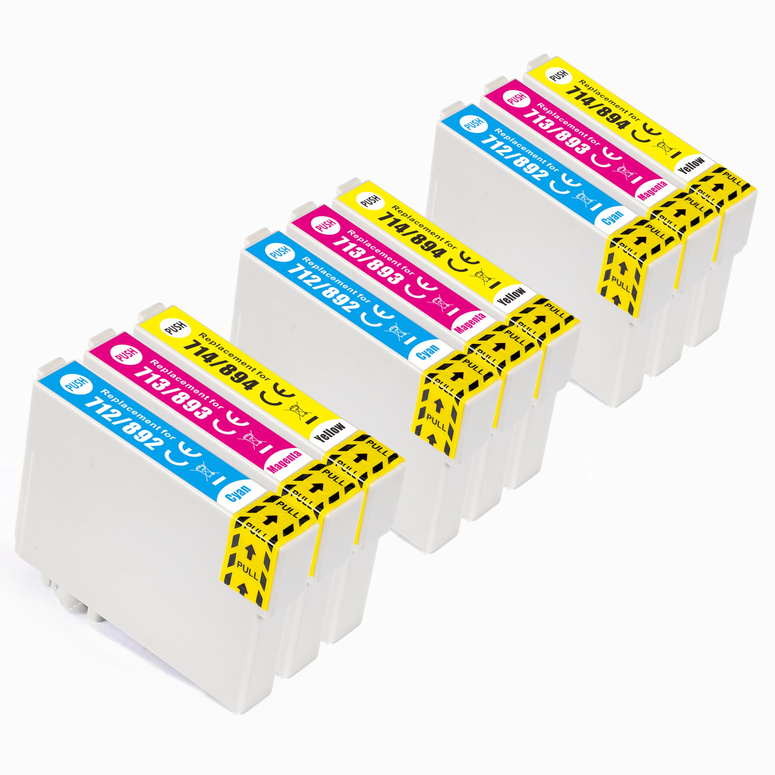 Go Inks Compatible T0715 C/M/Y Ink Cartridges - 9 Pack Replaces T0712 T0713 T0714 for Epson Stylus Printers - 13.5ml - Cyan, Magenta, Yellow - 3X Colour Set