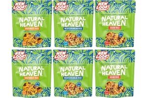 Natural Heaven Hearts of Palm Prepared Meals, Variety 6-Pack – Asian, Southwest & Mediterranean Ready Rice, New Delicious Recipes, Vegan Food, 9 Oz Pouches