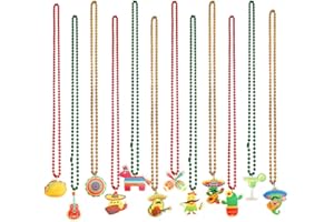 Becfupo Cinco De Mayo Fiesta Beads Necklaces, Mexican Themed Party Beaded Necklaces For Mexican Fiesta Party Birthday Wedding