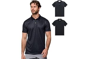INTO THE AM Performance Dri Fit Polo Shirts for Men S-4XL - Quick Dry Moisture Wicking Athletic Sport Collar Work Shirts