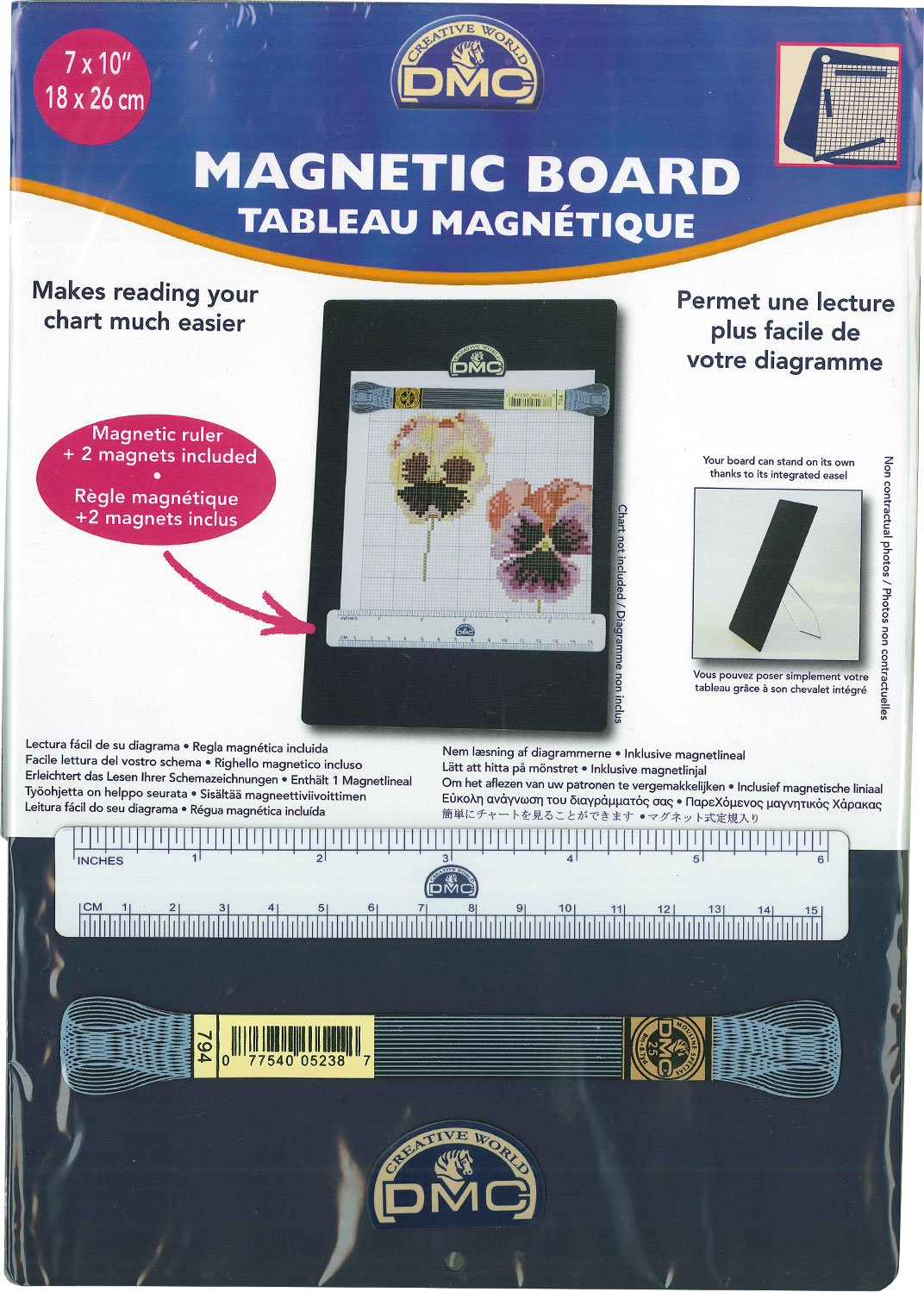 DMC Magnetic Board Small, Metal, White, 18 x26 cm