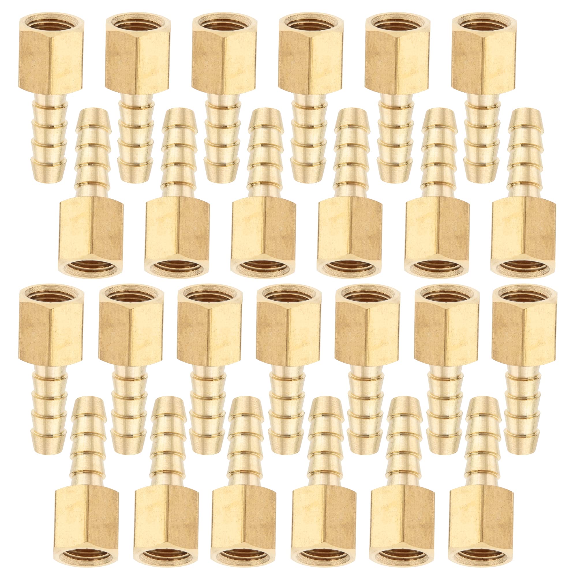LTWFITTING Brass BSP Fitting Coupler/Adapter 1/8-Inch Female BSPP x 6mm Hose Barb(Pack of 25)