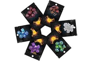HDdais Mystery Dice Set D&D, 7PCS RPG Polyhedral DND Dice Set Random Pattern, Various Styles, Blind Bag for Role Playing Game and Tabletop Game, Mystery Bag