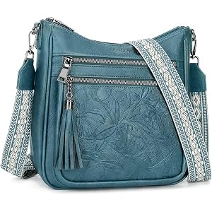 BELTANA Medium Crossbody Bags for Women,Hobo Purse Purses for Daily Travel | Soft Vegan Leather,Butterfly Embossed,Multi Pock