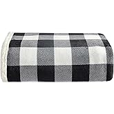 Eddie Bauer - Blanket, Super Soft Reversible Sherpa & Brushed Fleece Bedding, Throw Blankets for Couch, Ideal for Lounging (Cabin Plaid Black)