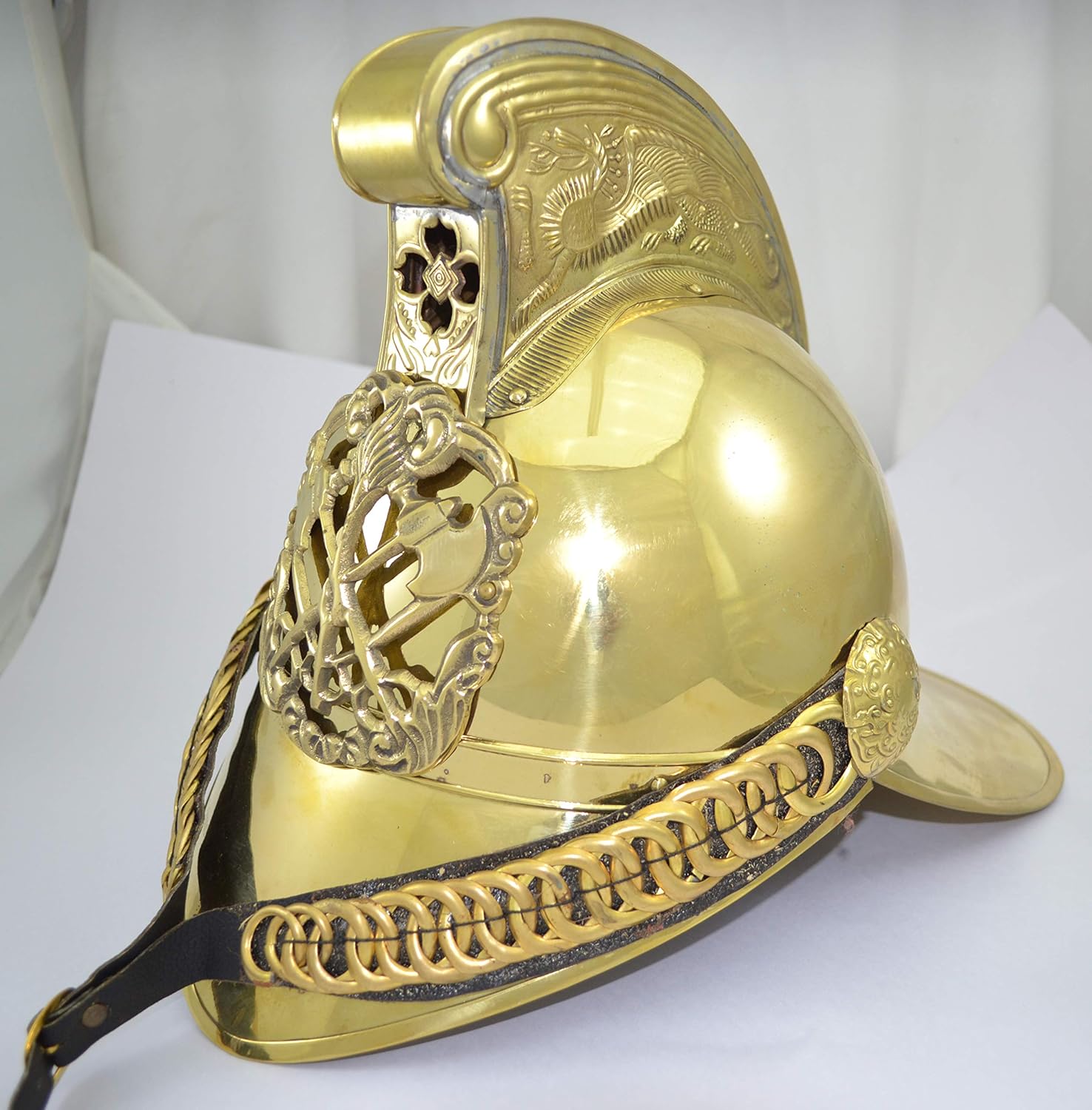 VICTORIAN "MERRYWEATHER" BRASS FIREMAN FIRE FIGHTER BRIGADE BRITISH