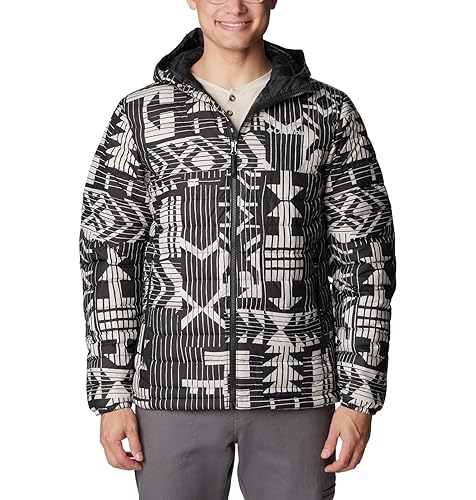 Columbia Men's Powder Lite Hooded Jacket, Black Passages Print