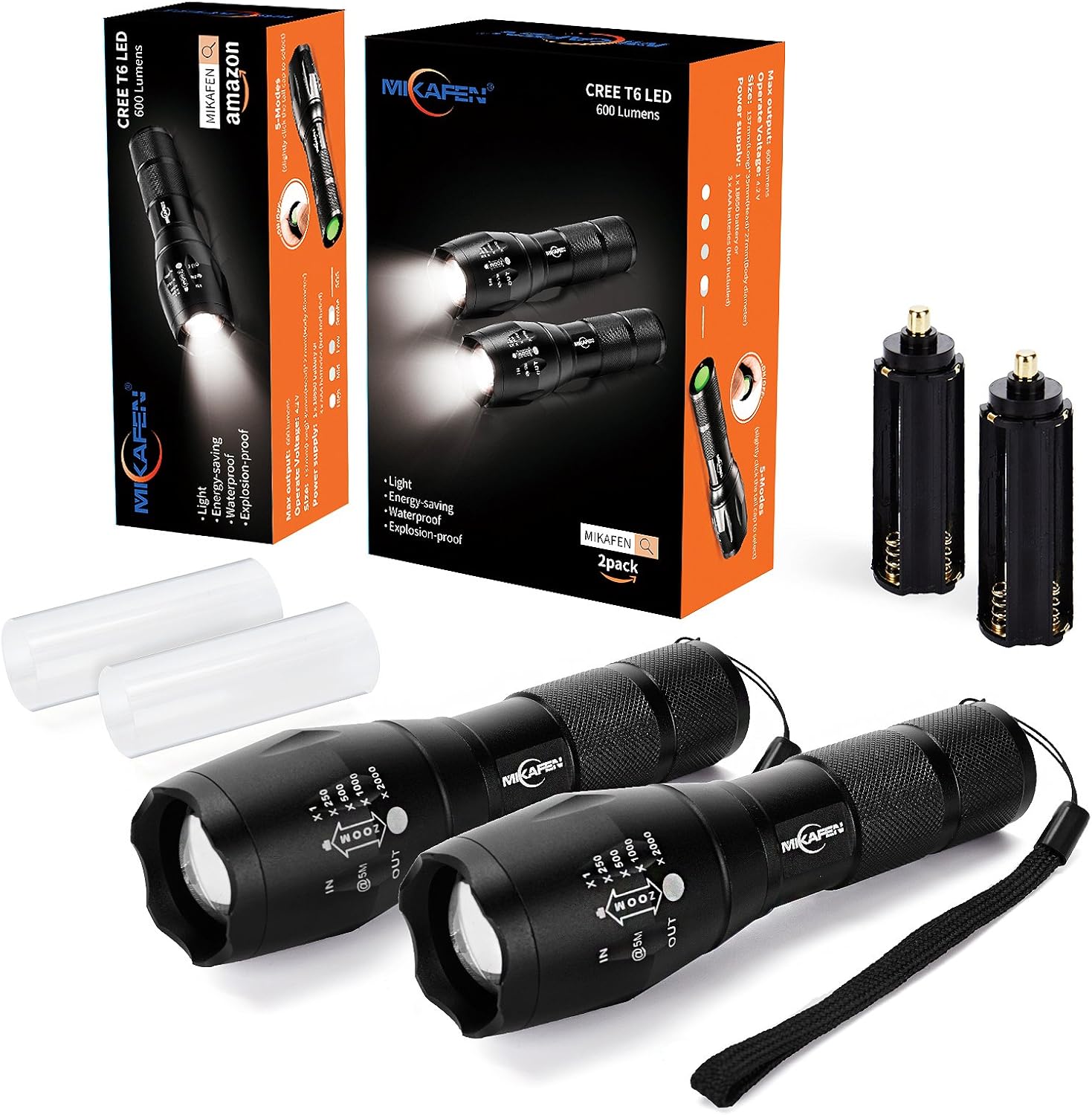 Cree Xml T6 Led Bulb Hiking Auto Emergencies 2 Pack Zoomable Mikafen Led Tactical Flashlight Water Resistant Best For Camping Ultra Bright Handheld Flashlights Mimbarschool Com Ng