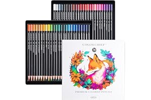COLORCHIEF 50 Count Colored Pencils for Adult Coloring Books, Coloring Pencil Set & Drawing Pencils for Sketching, Art Pencil & Art Supplies for Adultsand Teens,Soft Core for School Supplies