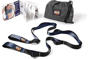 Brazyn Mobility Stretching Strap | Multi-Functional 12-Loop Strap for Stretching, Yoga, Physical Therapy, Pilates, Dance and Gymnastics