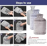 BOLEi Hot Water Bottle 2L with Luxury Faux Fur Cover Blue view 6