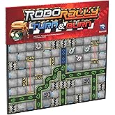 Renegade Game Studios Robo Rally: Turn &amp; Burn Expansion Strategy Board Game | Features 3 Double-Sided Factory Tracks, 5 Robot Upgrade Cards, Radiation Hazards, and 20-Card Programming Deck