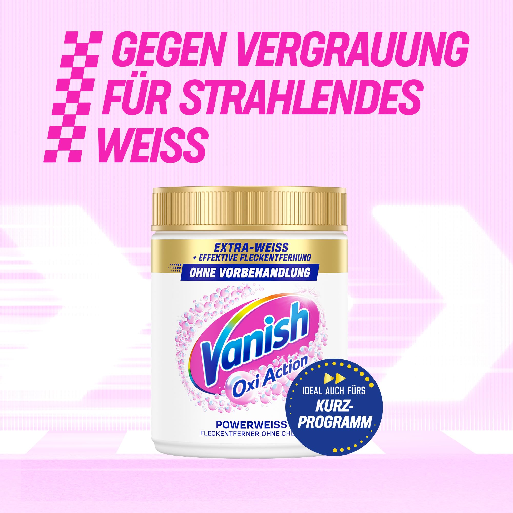 Vanish Oxi Action Powerweiss Fleckenentferner Pulver – 1 x 1,125 kg – entfernt Flecken auch ohne Vorbehandlung, sogar im Kurzprogramm 4