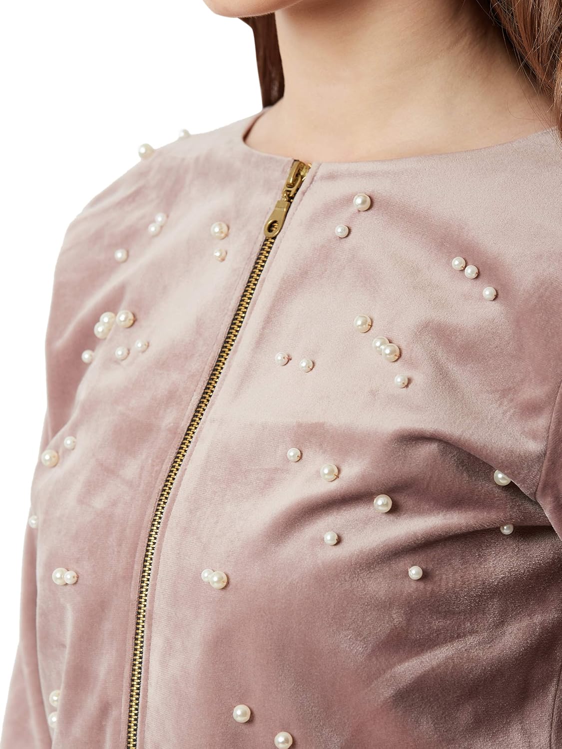 miss chase women's lavender pearl crop jacket