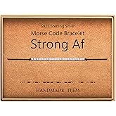 KGBNCIE Morse Code Bracelet for Women Sterling Silver Beads on Silk Cord Secret Message Fuck Friendship Inspirational Encouragement Bracelet Gift for Her