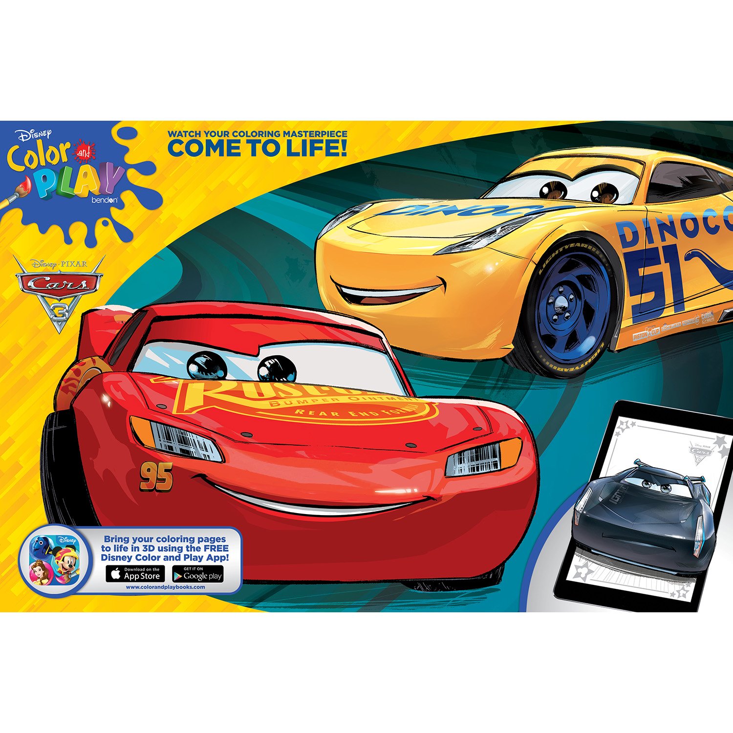 Bendon Cars 3 Giant Coloring and Activity Book, 11" x 16", 24 Pages (82765)