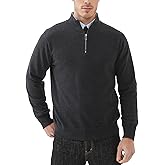 Kallspin Men's Quarter Zip Sweater Pullover Pure Cotton Long Sleeve Sweater Knit Lightweight Casual Business Style