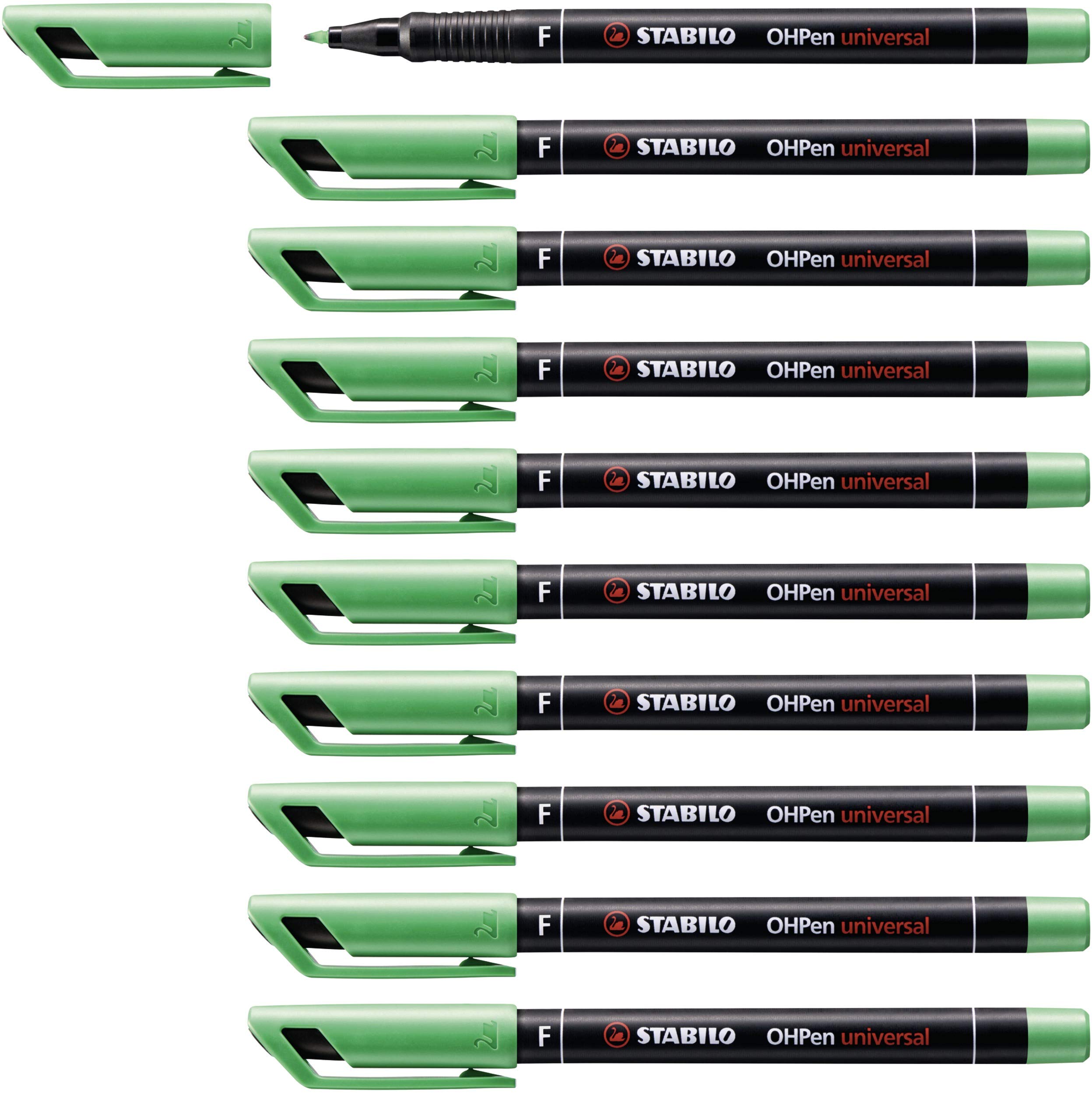 STABILO Overhead Pen OHPen universal - Permanent Fine - Pack of 10 - green