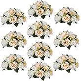 Sziqiqi Pack of 10 Fake Flower, Silk Rose Flowers, Suit for Wedding/Party Centerpiece Road Lead Flower Rack Decorations, 10 Pieces