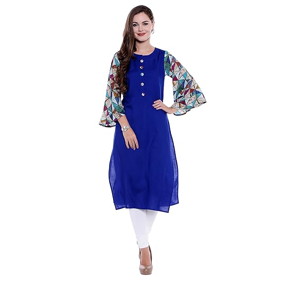 OOMPH! Womens Rayon Straight Kurta