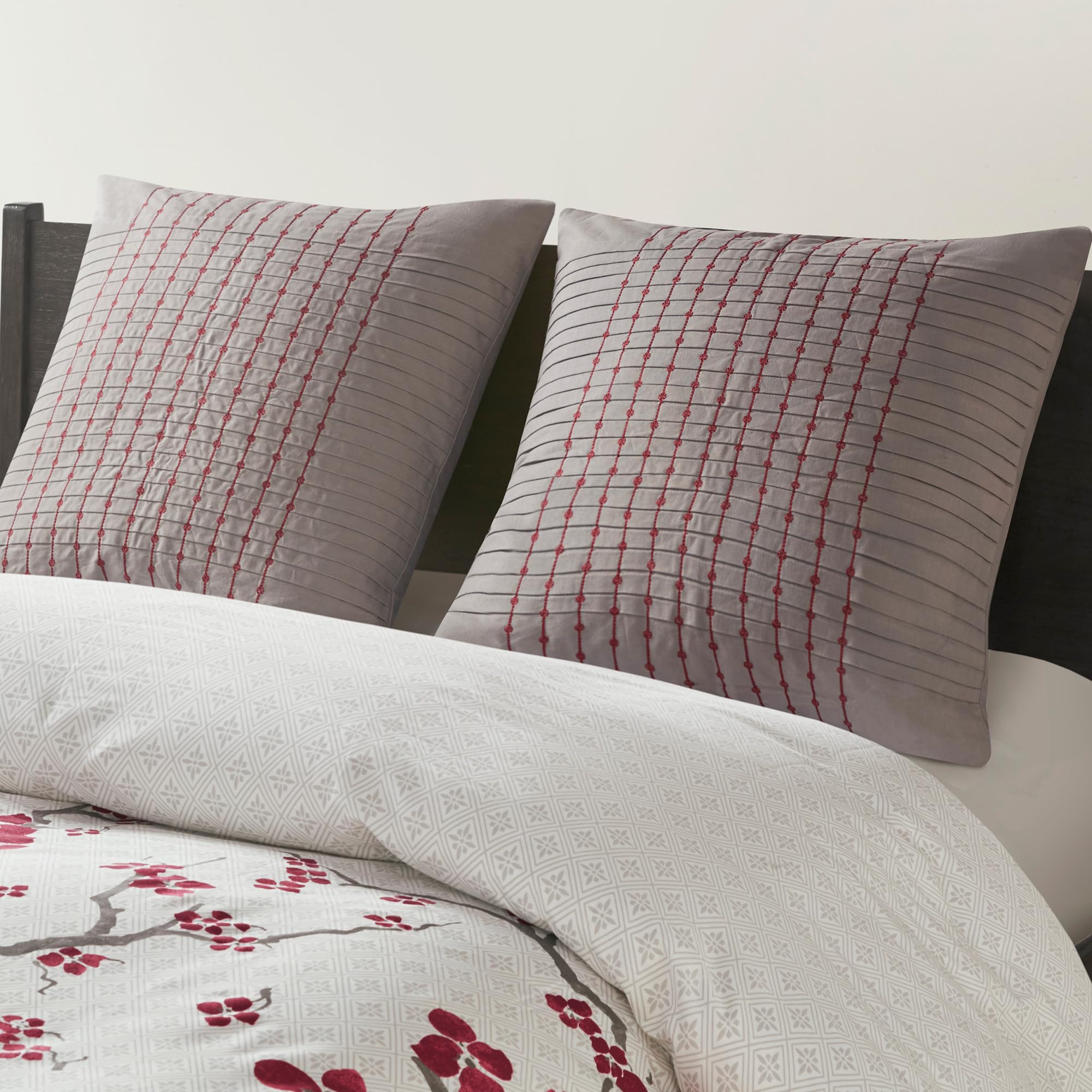 Photo 1 of N Natori Pillow Euro Sham, 26"x26", Embroidery Grey