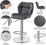 Yaheetech Bar Stools Set of 2 PU Leather Swivel Adjustable Grey view 5