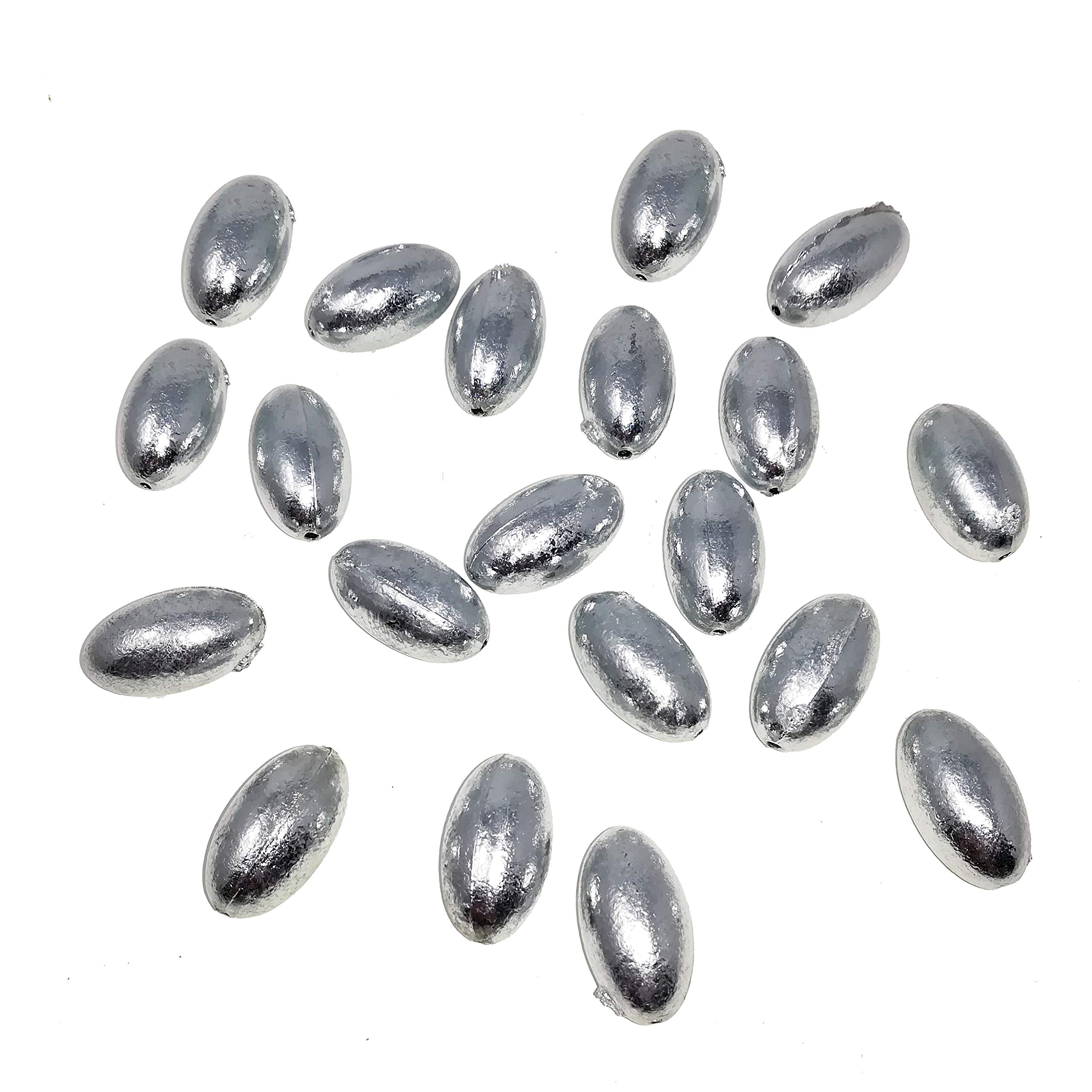 FLADEN Fishing - 20 x Bulk Pack of Pierced Bullet Non-Toxic Drilled In Line Weights Available in 4g 6g 10g 13g 18g 25g and 30g for Ideal for Dead-Bait Pike Float Fishing (13g / 0.45oz)