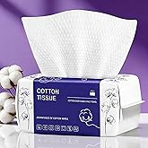 Futetui Disposable Face Towel, Dual-Textured Towel | Ultra Thick Soft Cotton Disposable Washcloths for Washing &amp; Drying, Facial Tissue for Cleansing, Skincare and Makeup Remover