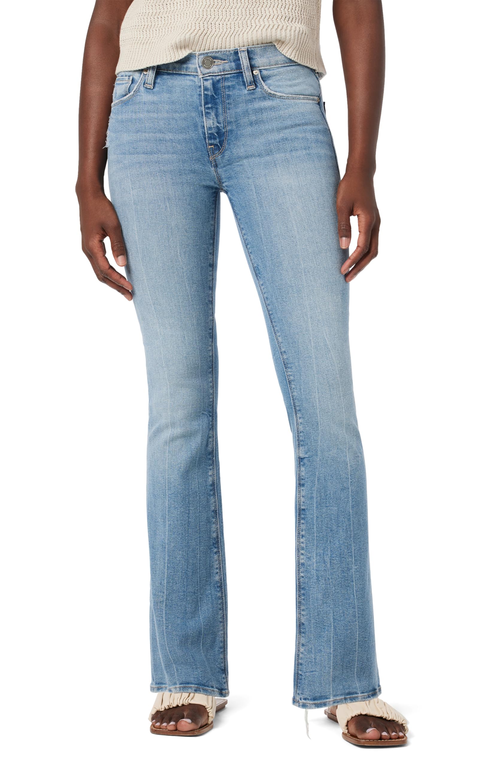 HUDSON Women’s Nico Mid-Rise Bootcut Barefoot, Mustang Distressed
